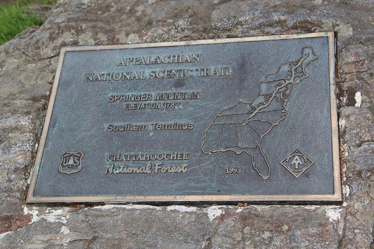 Springer Mountain Appalachian Trail plaque